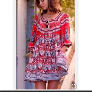 Free People Red Boho Dress